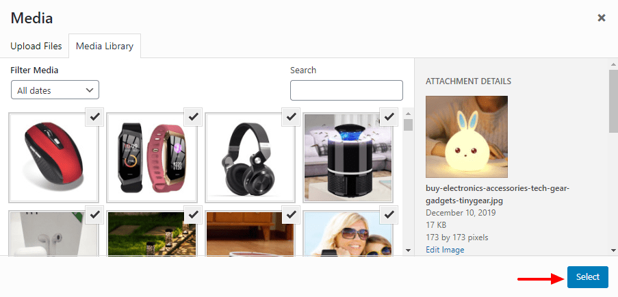 adicionar mídia manualmente