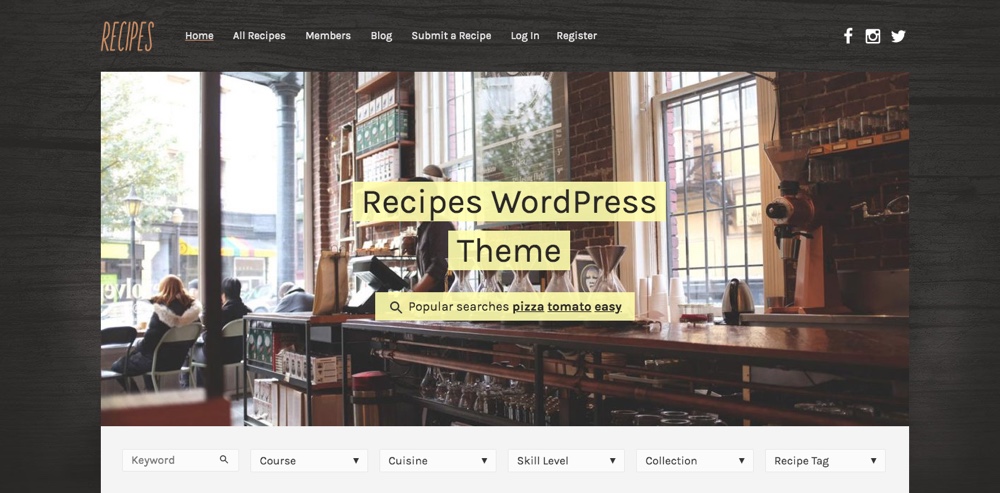 Tema WordPress para blog de receitas