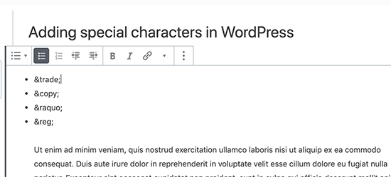Adicionando entidade HTML no Gutenberg