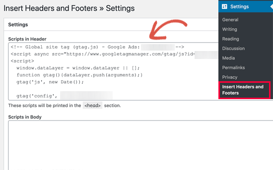 Adicione o código de rastreamento do Google Ads no WordPress