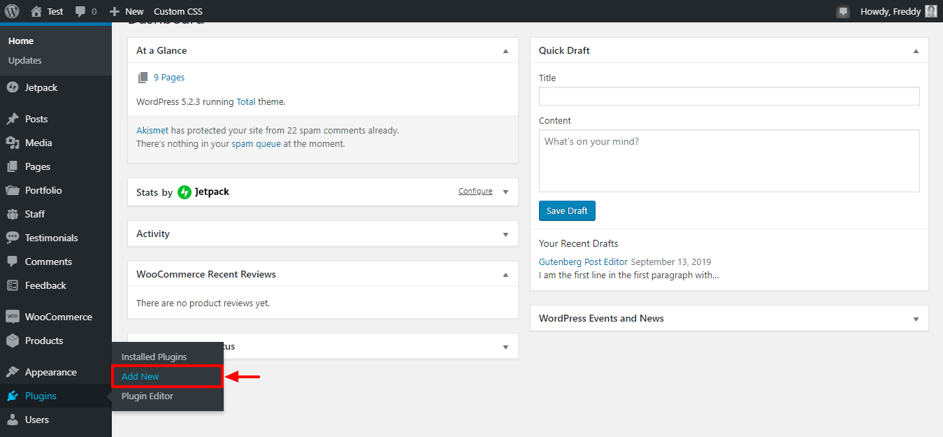 como instalar o novo plugin wordpress