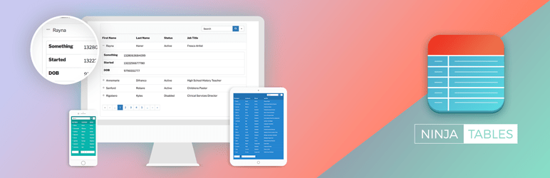 Plugin de tabela responsiva gratuito do Ninja Tables para WordPress