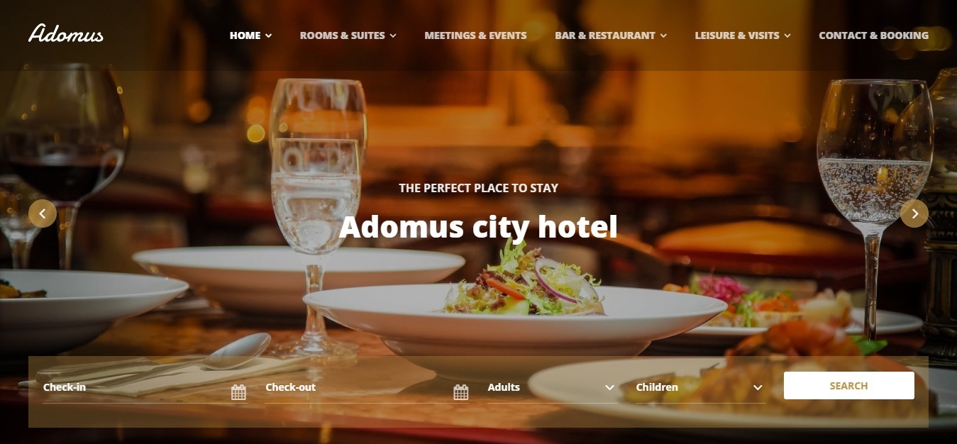 tema wordpress do hotel adomus