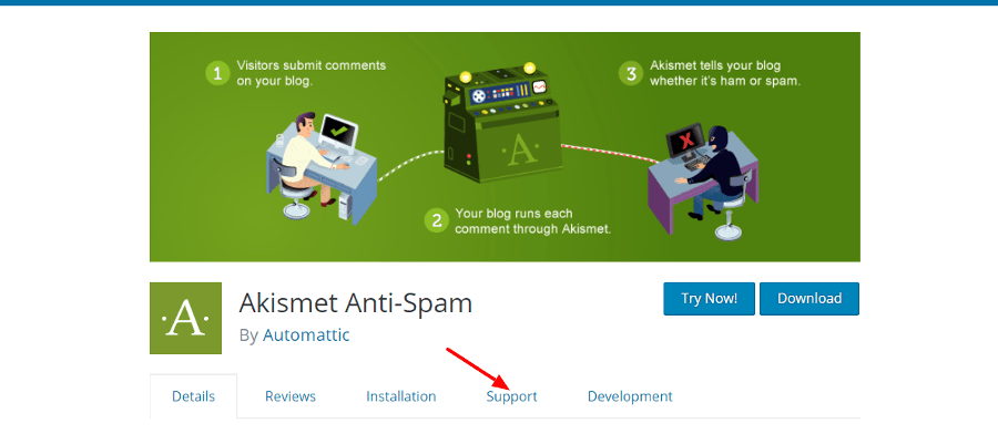 Páginas de suporte de plug-ins